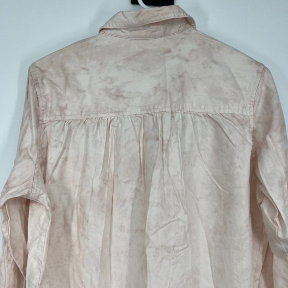 Universal Thread Shirt Pink Tie Dye Popover Button Down Long Sleeve - Picture 9 of 11